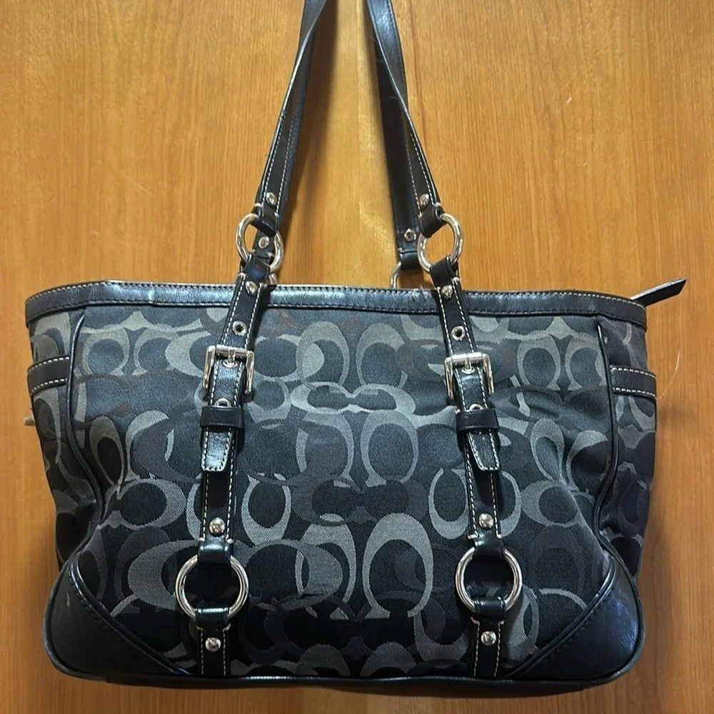 Coach Black signature handbag